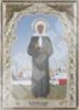 Икона Матрона ростовая на деревянном планшете 11х13 двойное тиснение, фигурная, арочная русская православная