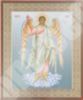 Икона Ангел-Хранитель ростовой в деревянной рамке №1 18х24 двойное тиснение иерусалимская