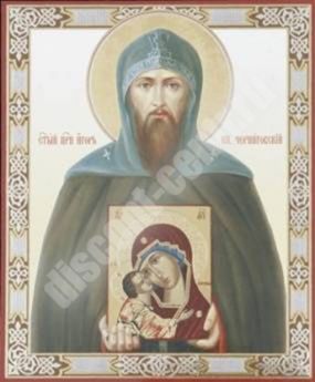 Icon Igor Prince of Chernigov 3 in wooden frame 11х13 Set with angel Day, double embossed Holy