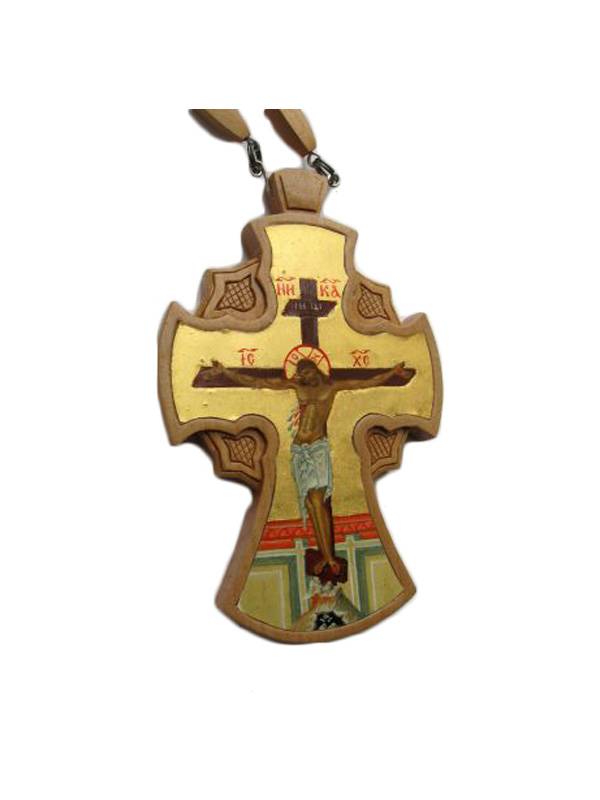 Хрест наперсный нагородної c писаною іконою №113a АСС