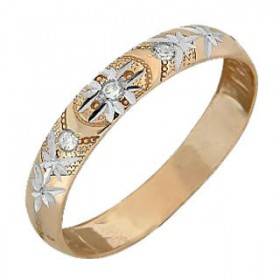 Women's ring silver with gold plating Save and protect 44783