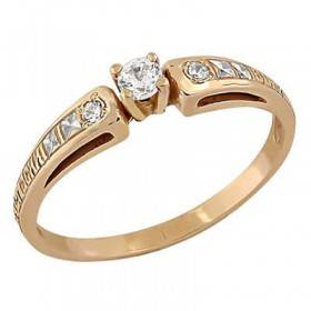 Ring with cubic Zirconia Orthodox gilded 43625