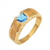 Beautiful ring with square stone, Save and protect silver with gold plating