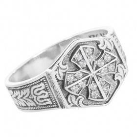 Inel din argint ortodox Salvează și salvați-16437
