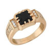 Men's ring with stone ring Save and protect