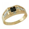 Men's ring with stone silver with gold
