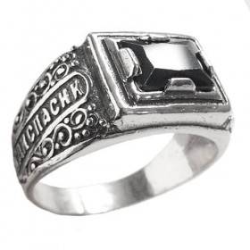 Серебряное мужское кольцо с ониксом 42305
