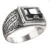 Silver men's ring with onyx 42305