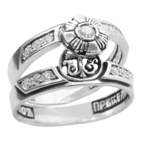 Кольцо серебряное двойное 45213