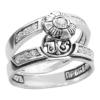 Кольцо серебряное двойное 45213