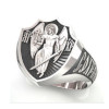 Silver signet men's wide ring angel 44180
