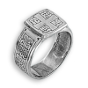 Серебряный перстень православный 39528