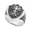 Wide ring silver Calvary 44331