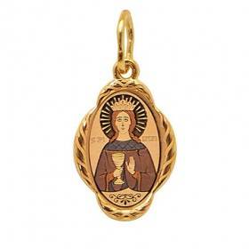 Золотая именная иконка подвеска святая Варвара 32542