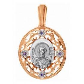 Женский медальон с ликом Николая Чудотворца 45665