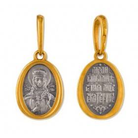Кулон из серебра с позолотой для женщин святая Елизавета нательная иконка