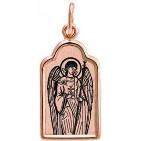 золотая иконка нательная мужская подвеска Ангел Хранитель