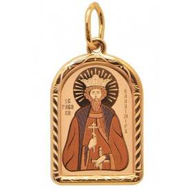 Золотая нательная иконка святой Владимир православный образок