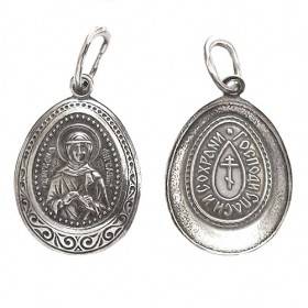 Кулоны серебряные святая Ангелина подвески для женщин нательная иконка на шею