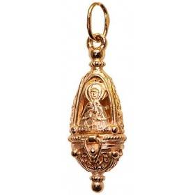 Amulet icon of St. Matrona of 925 silver with 585 gold
