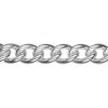 Curb chain silver flat hammered 45291