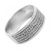 Wide silver ring Orthodox Our father 16516