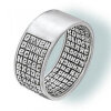 Wide silver ring with our father prayer 43915 for men and women