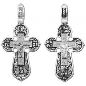 Большие серебряные кресты двусторонний крестик с Николаем мужчинам и женщинам