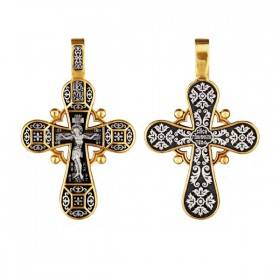 Серебряные крестики с позолотой Распятие Христово для женщин