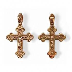 Золотой крестик православный для мужчин и женщин