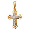 Золотой крестик женский православные украшения с бриллиантами
