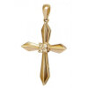 Золотой крестик женский православные украшения с бриллиантами 46502