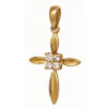 Золотий хрестик жіночий православні прикраси з діамантами 46506