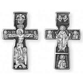 Крест православный мужской на обороте Николай Три святителя