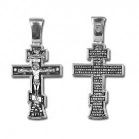 Православный крест мужской серебряный прямой 44611