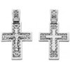 Прямой серебряный православный крестик 36043