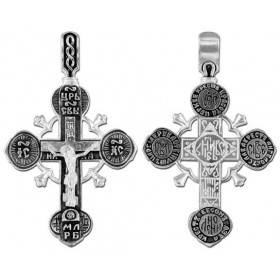 Нательный крест с клеймами православный серебро