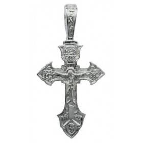 Крест серебро мужской нательный с распятием 26882