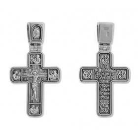 Крест серебряный православный 4 Евангелиста Молитва