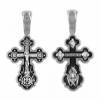 Silver pectoral cross with black for men and women 44215