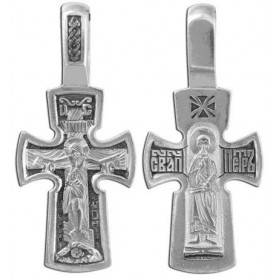 Крестик мужской серебряный с иконкой апостол Петр