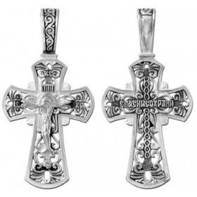 Православный серебряный крестик на крестины 36045