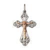 Silver cross with gold crucifix 30520