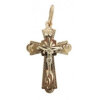 Серебряный крестик с позолотой православный мужской 26314
