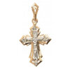 Золотий хрестик з діамантами православний хрестик 43117