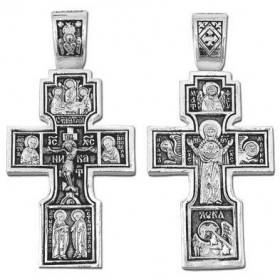 Мужской нательный серебряный крест 4 Евангелиста Троица 27911