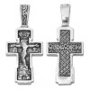 Σταυρός σταυρός από ασήμι με μαύρο αρσενικό 28002