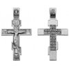Прямий православний хрестик з білого срібла 38146