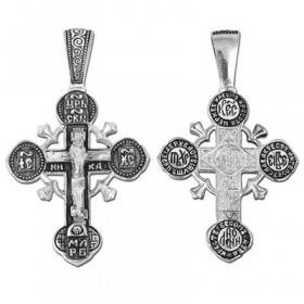 Крестик из серебра православный с клеймами 27944