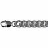 Men's silver Curb chain with black 32105